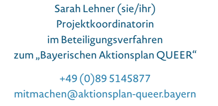 Die Telefonnummer der Projektkoordinatorin Sarah Lehner: 089 5145877