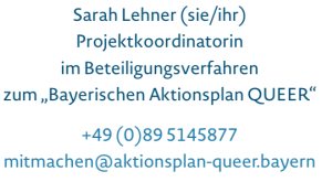 Die Telefonnummer der Projektkoordinatorin Sarah Lehner: 089 5145877